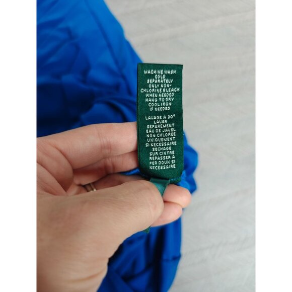 Lauren Ralph Lauren Womens Dress Cobalt Blue Cowl Neck Sleeveless Ruched Size 10 - Picture 3 of 9